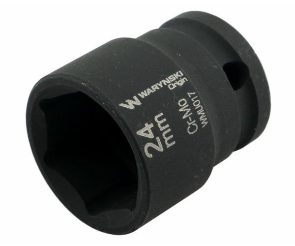 Nasadka udarowa sześciokątna 1/2". 24 mm. CrMo. DIN 3129. Waryński
