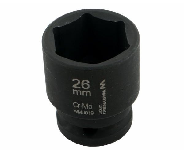 Nasadka udarowa sześciokątna 1/2". 26 mm. CrMo. DIN 3129. Waryński