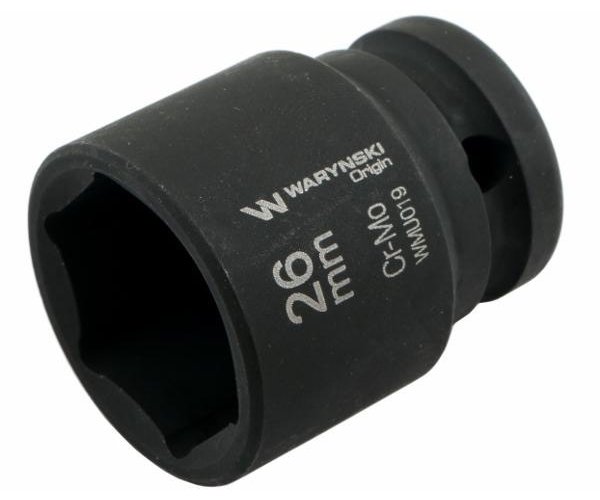 Nasadka udarowa sześciokątna 1/2". 26 mm. CrMo. DIN 3129. Waryński