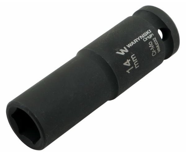 Nasadka udarowa sześciokątna długa 1/2". 14 mm. CrMo. DIN 3129. Waryński