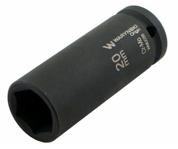 Nasadka udarowa sześciokątna długa 1/2". 20 mm. CrMo. DIN 3129. Waryński