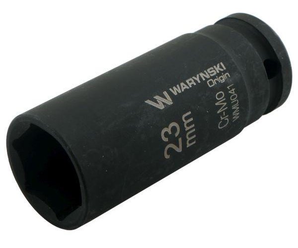 Nasadka udarowa sześciokątna długa 1/2". 23 mm. CrMo. DIN 3129. Waryński
