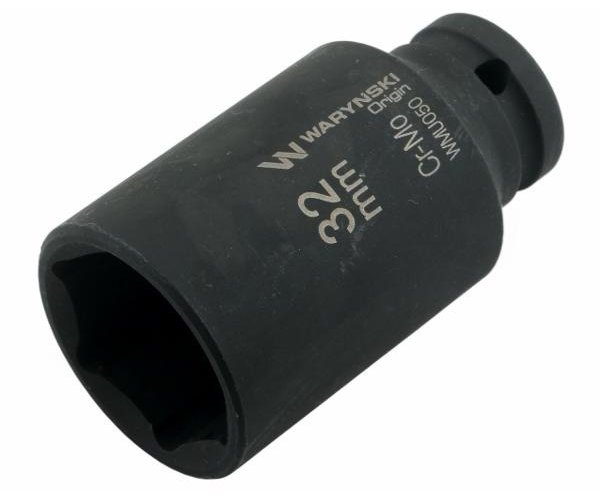 Nasadka udarowa sześciokątna długa 1/2". 32 mm. CrMo. DIN 3129. Waryński
