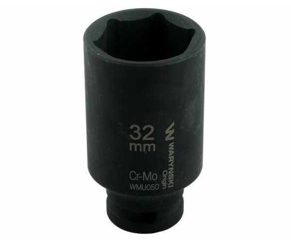 Nasadka udarowa sześciokątna długa 1/2". 32 mm. CrMo. DIN 3129. Waryński