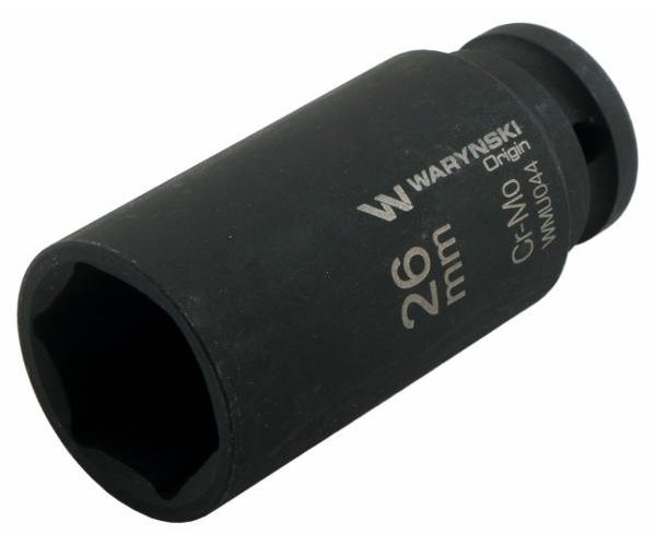 Nasadka udarowa sześciokątna długa 1/2". 26 mm. CrMo. DIN 3129. Waryński