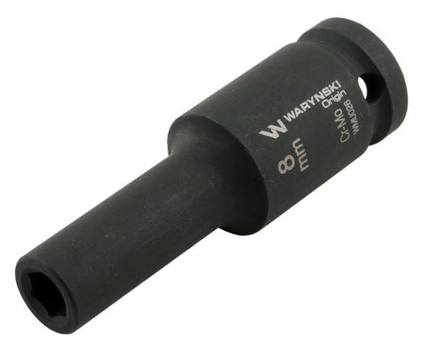 Nasadka udarowa sześciokątna długa 1/2". 8 mm. CrMo. DIN 3129. Waryński