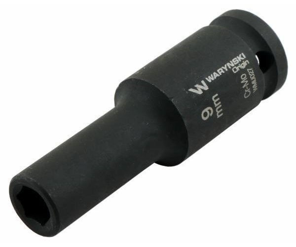 Nasadka udarowa sześciokątna długa 1/2". 9 mm. CrMo. DIN 3129. Waryński