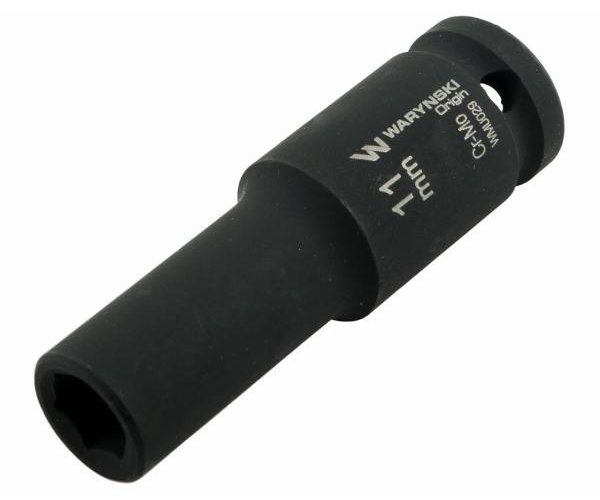 Nasadka udarowa sześciokątna długa 1/2". 11 mm. CrMo. DIN 3129. Waryński