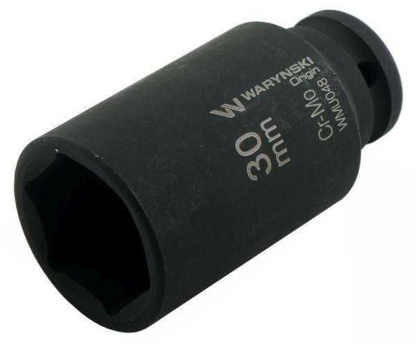 Nasadka udarowa sześciokątna długa 1/2". 30 mm. CrMo. DIN 3129. Waryński