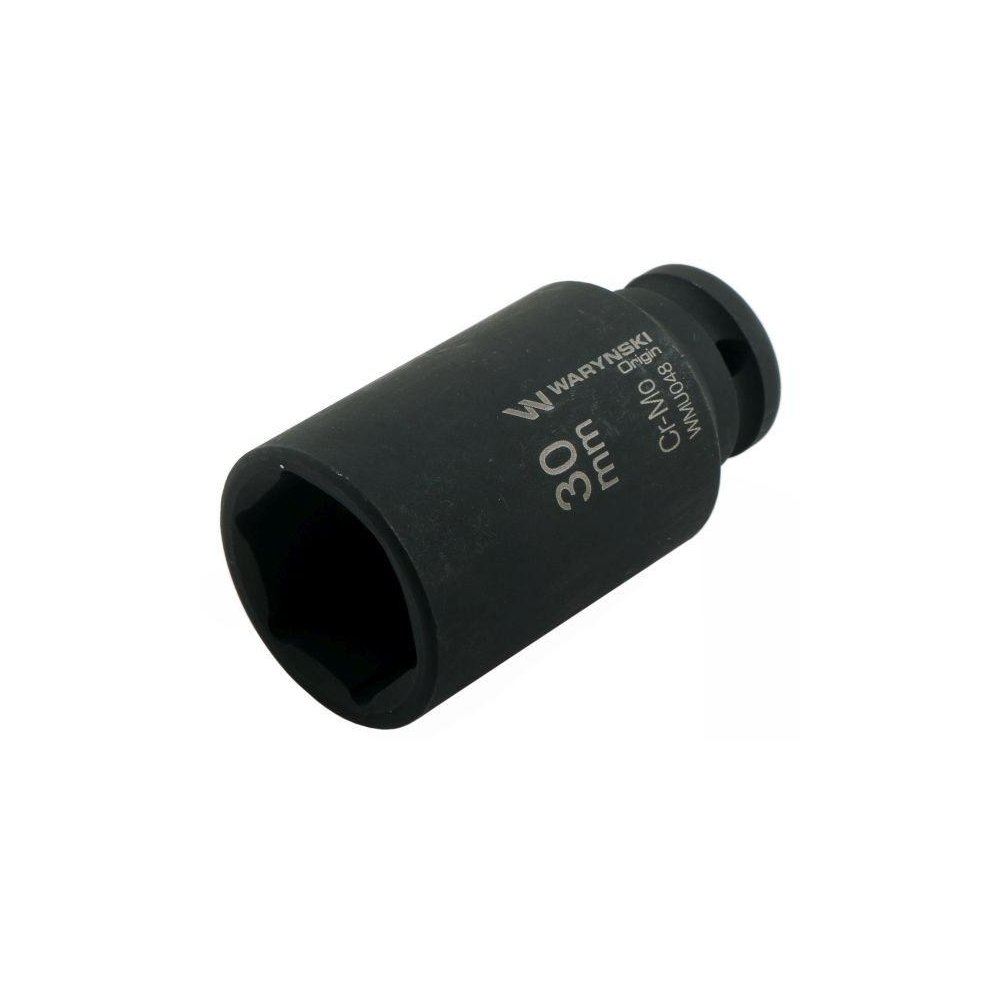 Nasadka udarowa sześciokątna długa 1/2". 30 mm. CrMo. DIN 3129. Waryński