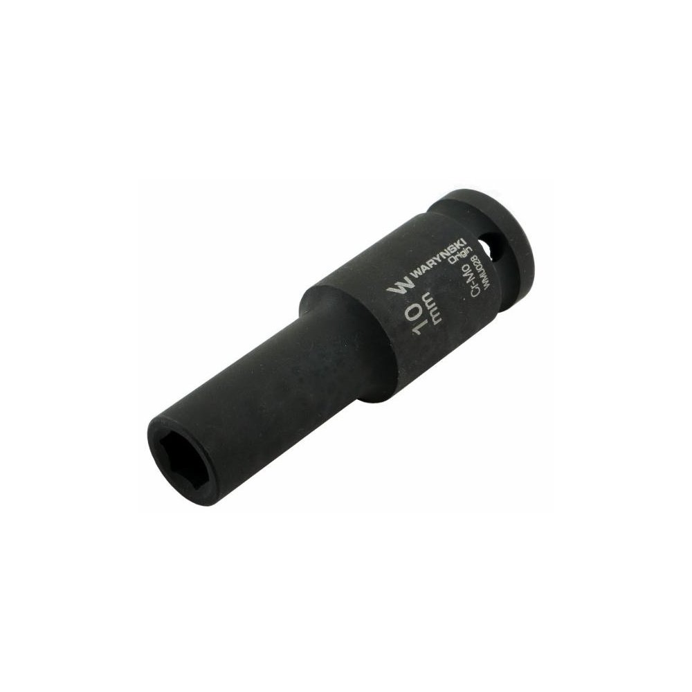 Nasadka udarowa sześciokątna długa 1/2". 10 mm. CrMo. DIN 3129. Waryński