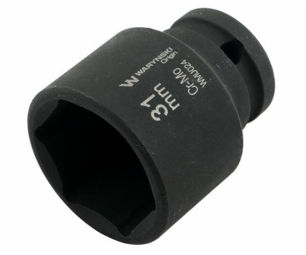 Nasadka udarowa sześciokątna 1/2". 31 mm. CrMo. DIN 3129. Waryński