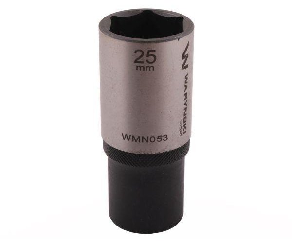 Nasadka sześciokątna 1/2". 25 mm. długa. CrV50BV30. DIN 3124. Waryński