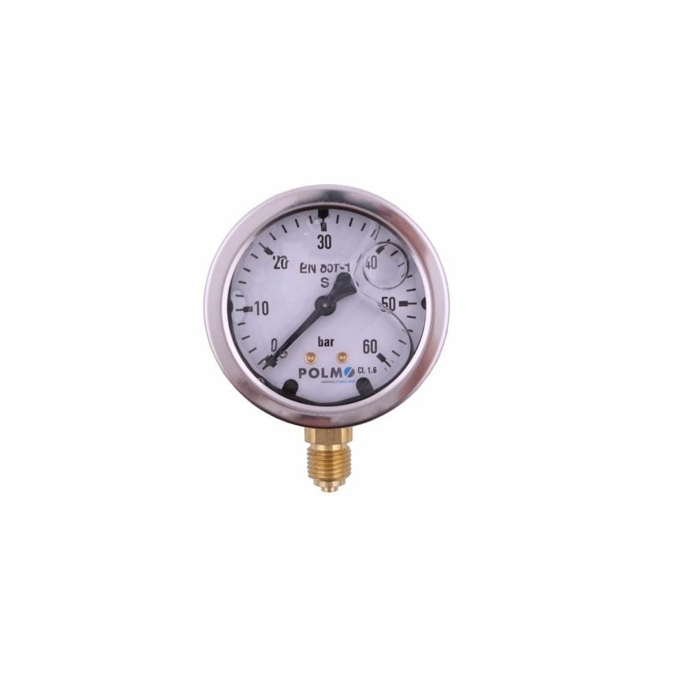 Manometr glicerynowy M63 0-60 bar dolne przyłącze G1/4" POLMO