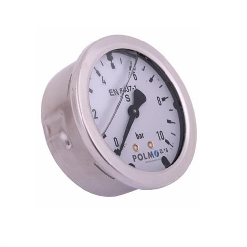 Manometr glicerynowy M63 0-10 bar tylne przyłącze G1/4" POLMO