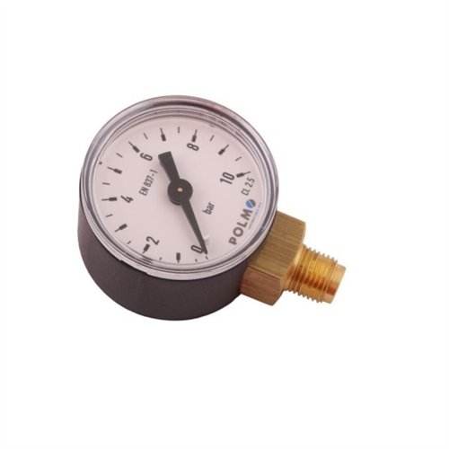 Manometr suchy M40 0-10 bar gwint M10x1 dolne przyłącze obudowa plastikowa POLMO