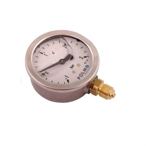 Manowakuometr glicerynowy M63 (-1 do 3 bar) dolne przyłącze G1/4 POLMO