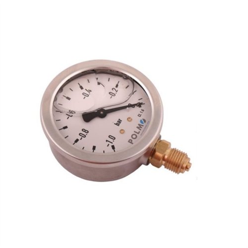 Wakuometr glicerynowy M63 (-1 do 0 bar) dolne przyłącze G1/4" POLMO