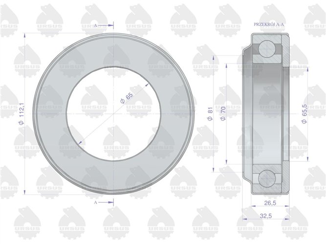 Łożysko wyciskowe (oporowe) średnie Premium, Kraśnik C-385 ORYGINAŁ URSUS