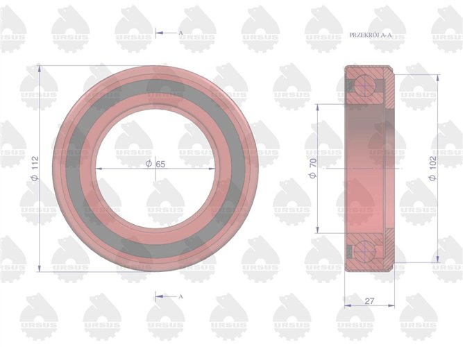 Łożysko wyciskowe (oporowe) sprzęgła 4-dźwigienki Premium, Kraśnik C-385 ORYGINAŁ URSUS