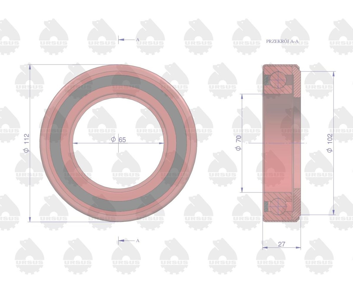 Łożysko wyciskowe (oporowe) sprzęgła 4-dźwigienki Premium, Kraśnik C-385 ORYGINAŁ URSUS