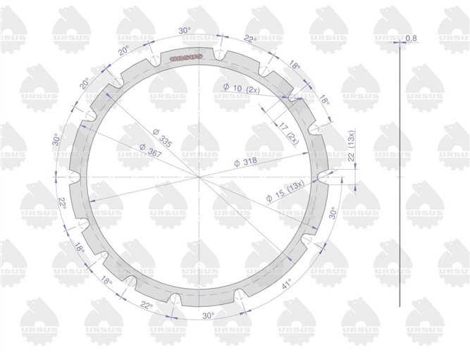 Komplet ( zestaw ) uszczelek tylnego mostu C-385 ORYGINAŁ URSUS