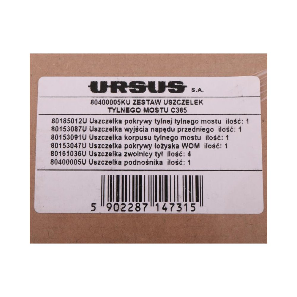 Komplet ( zestaw ) uszczelek tylnego mostu C-385 ORYGINAŁ URSUS