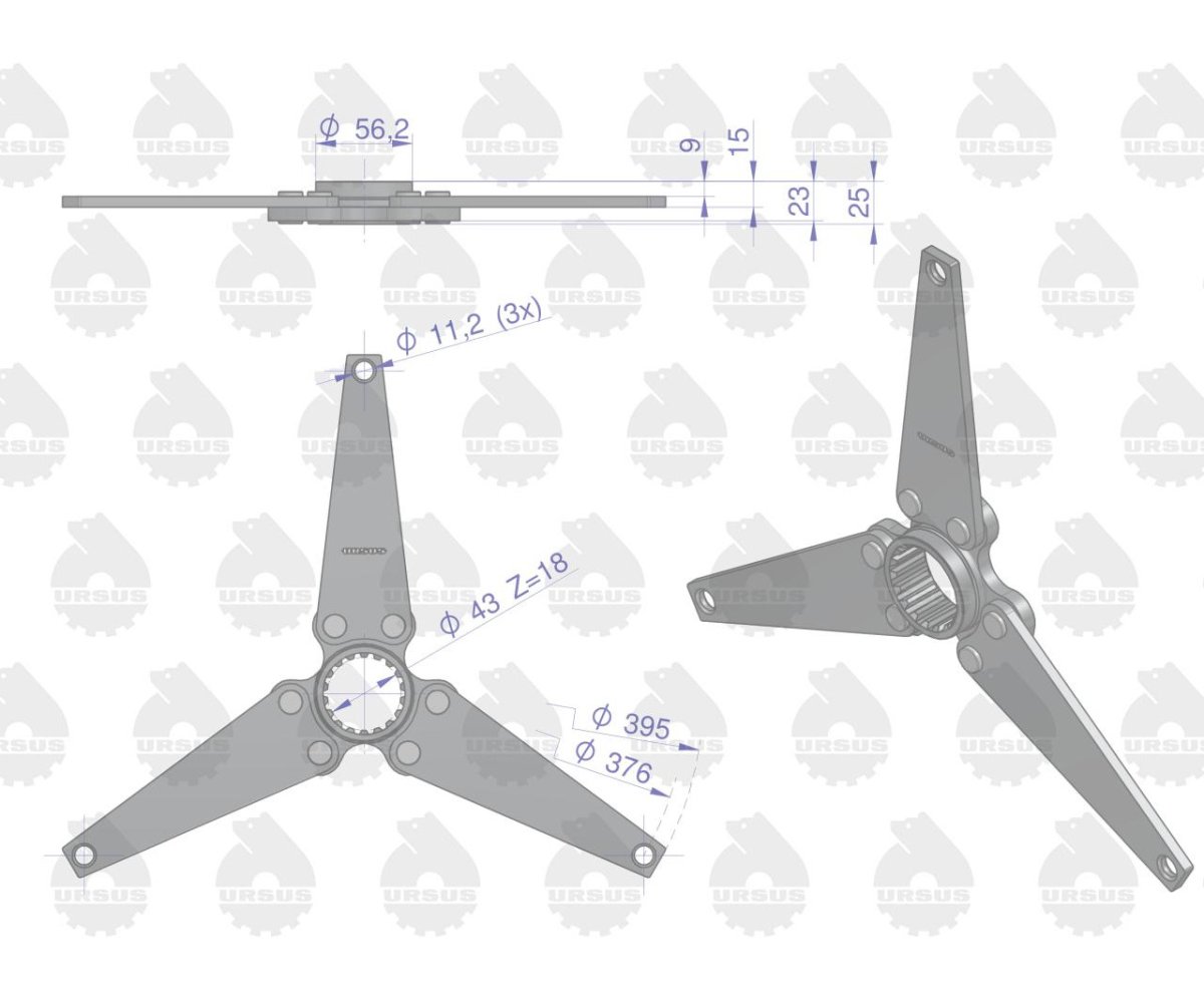 Piasta napędu wom sprzęgła 18 frezów C-385 ORYGINAŁ URSUS