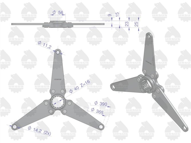 Piasta napędu wom sprzęgła 16 frezów C-385 ORYGINAŁ URSUS