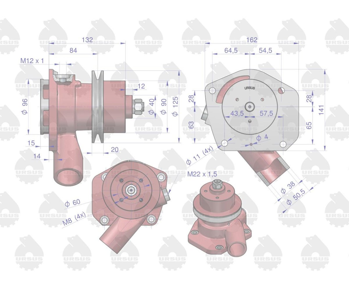 Pompa wody Niska I pasek C-385 ORYGINAŁ URSUS