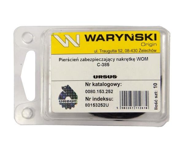 Pierścień zabezpieczający nakrętkę WOM sprzedawane po 10 C-385 ORYGINAŁ URSUS