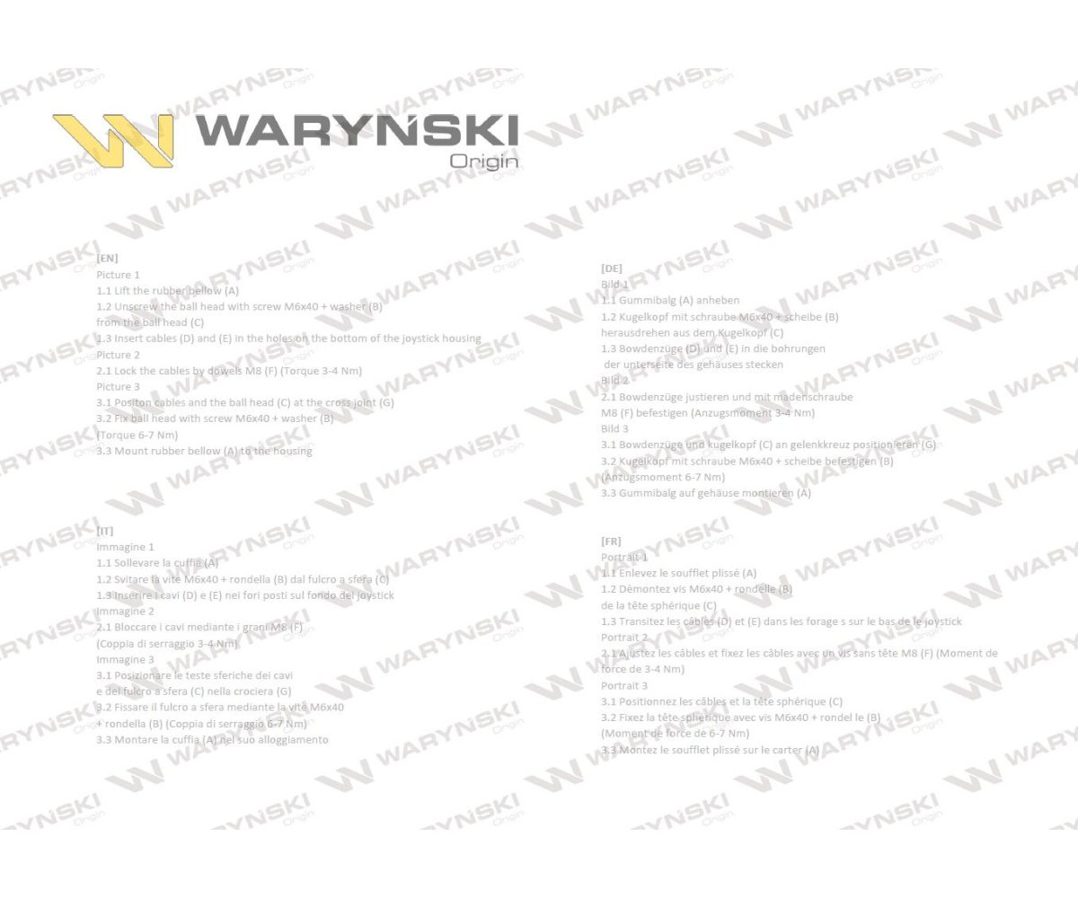 Joystick pod linki zakończone kulką z 1 przełącznikiem (z przyciskiem na kulkę. IP-6019. JOYSTIKK) Waryński