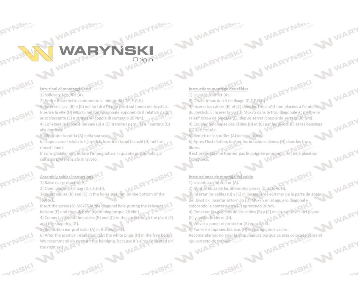 Joystick pod linki zakończone widełkami bez przełącznika (bez przycisku. na widełki IP-6046) Waryński