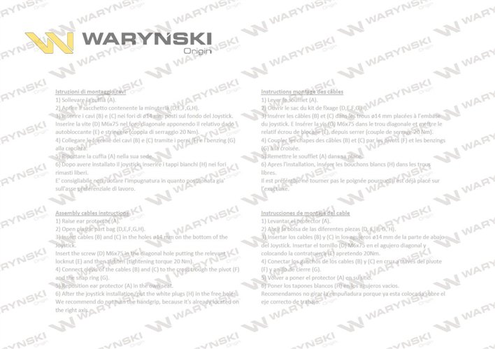 Joystick pod linki zakończone widełkami z 1 przełącznikiem (z przyciskiem na widełki IP-6029. JOYSTIKW) Waryński