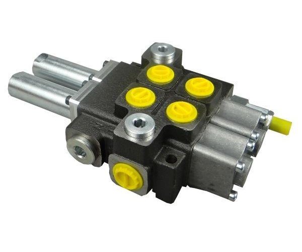 Rozdzielacz hydrauliczny dwusekcyjny (2) 40L sterowany joystickiem Waryński