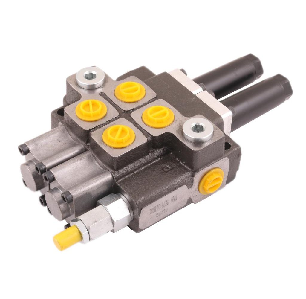 Rozdzielacz hydrauliczny dwusekcyjny (2) 40L sterowany joystickiem Waryński