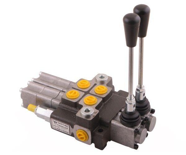 Rozdzielacz hydrauliczny 2-sekcyjny max przepływ 40L (2 sekcje - pływające) Waryński