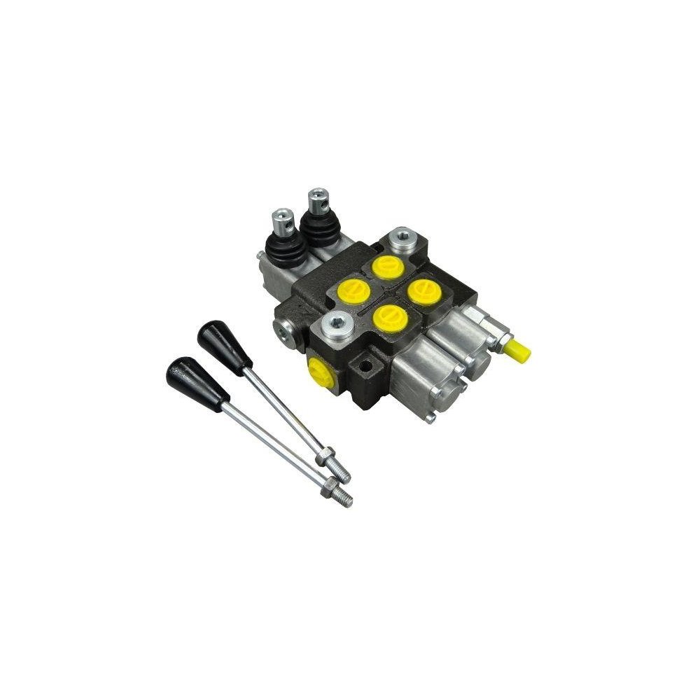 Rozdzielacz hydrauliczny 2-sekcyjny max przepływ 40L z zatrzaskami Waryński