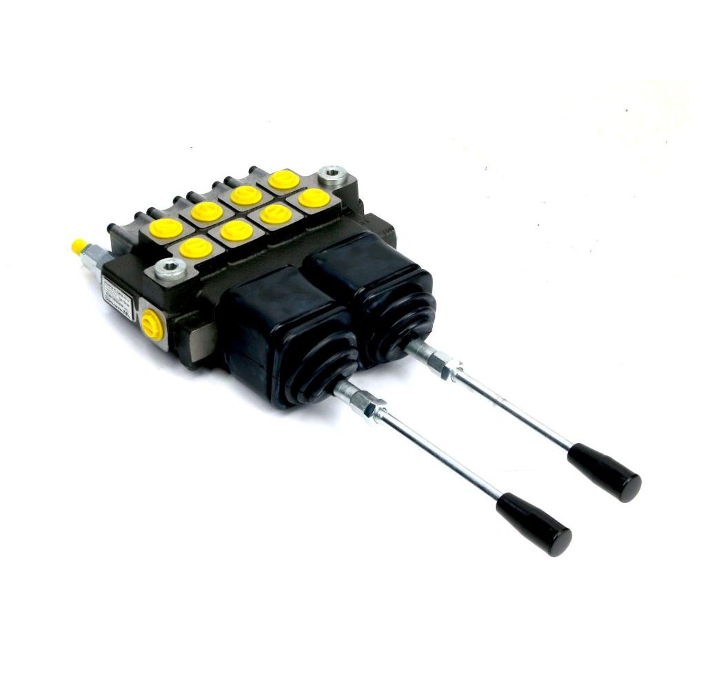 Rozdzielacz hydrauliczny 4-sekcyjny max przepływ 40L (2 sekcje x 1 dźwignia + 2 sekcje x 1 dźwignia) Waryński