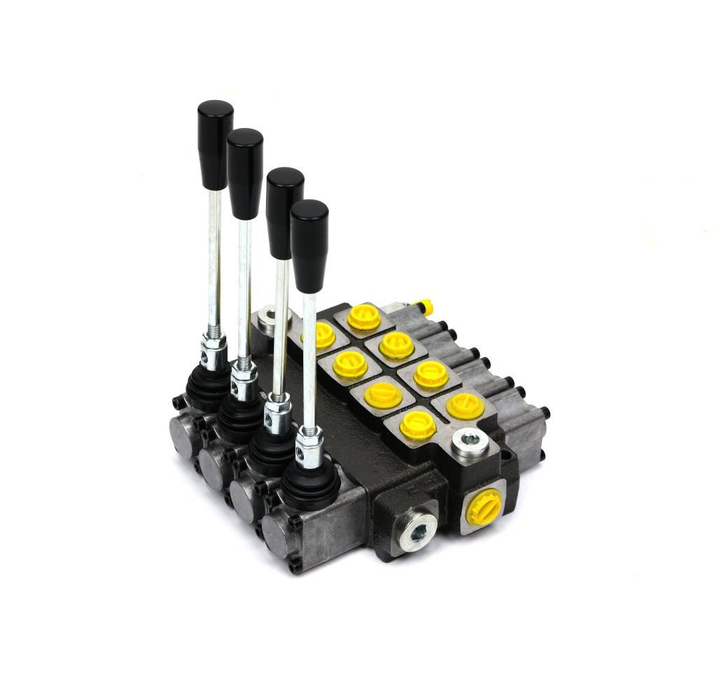 Rozdzielacz hydrauliczny 4-sekcyjny max przepływ 40L (4-sekcje z zatrzaskiem) Waryński