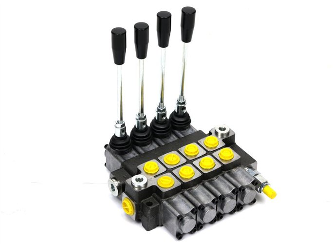 Rozdzielacz hydrauliczny 4-sekcyjny max przepływ 40L (4-sekcje z zatrzaskiem) Waryński