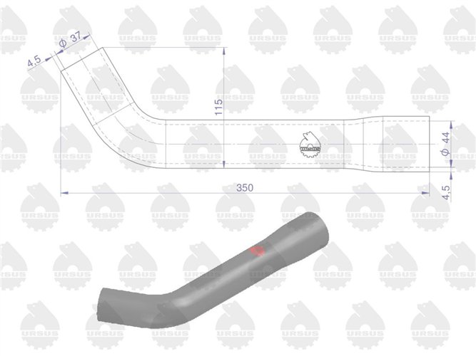 Przewód gumowy górny zbrojony płótnem C-385 ORYGINAŁ URSUS
