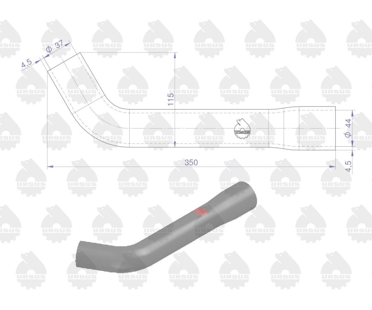 Przewód gumowy górny zbrojony płótnem C-385 ORYGINAŁ URSUS