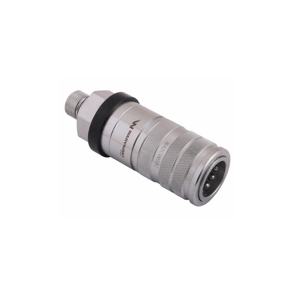 Szybkozłącze hydrauliczne zrywalne seria WIA3CV (3CFPV) 68 l/min gniazdo M18x1.5 gwint zewnętrzny EURO PUSH-PULL (ISO 7241-A) Wa