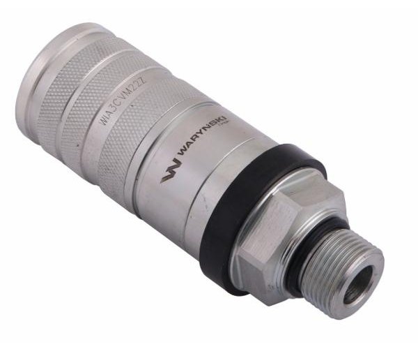 Szybkozłącze hydrauliczne zrywalne seria WIA3CV (3CFPV) 68 l/min gniazdo M22x1.5 gwint zewnętrzny EURO PUSH-PULL (ISO 7241-A) Wa