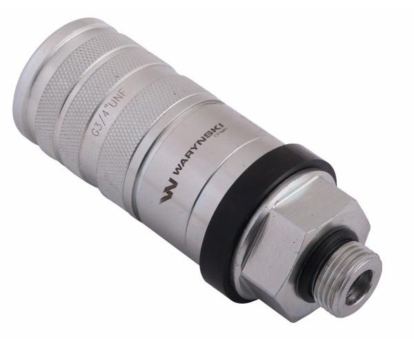 Szybkozłącze hydrauliczne zrywalne seria WIA3CV (3CFPV) 68 l/min gniazdo G3/4"UNF gwint zewnętrzny EURO PUSH-PULL (ISO 7241-A) W