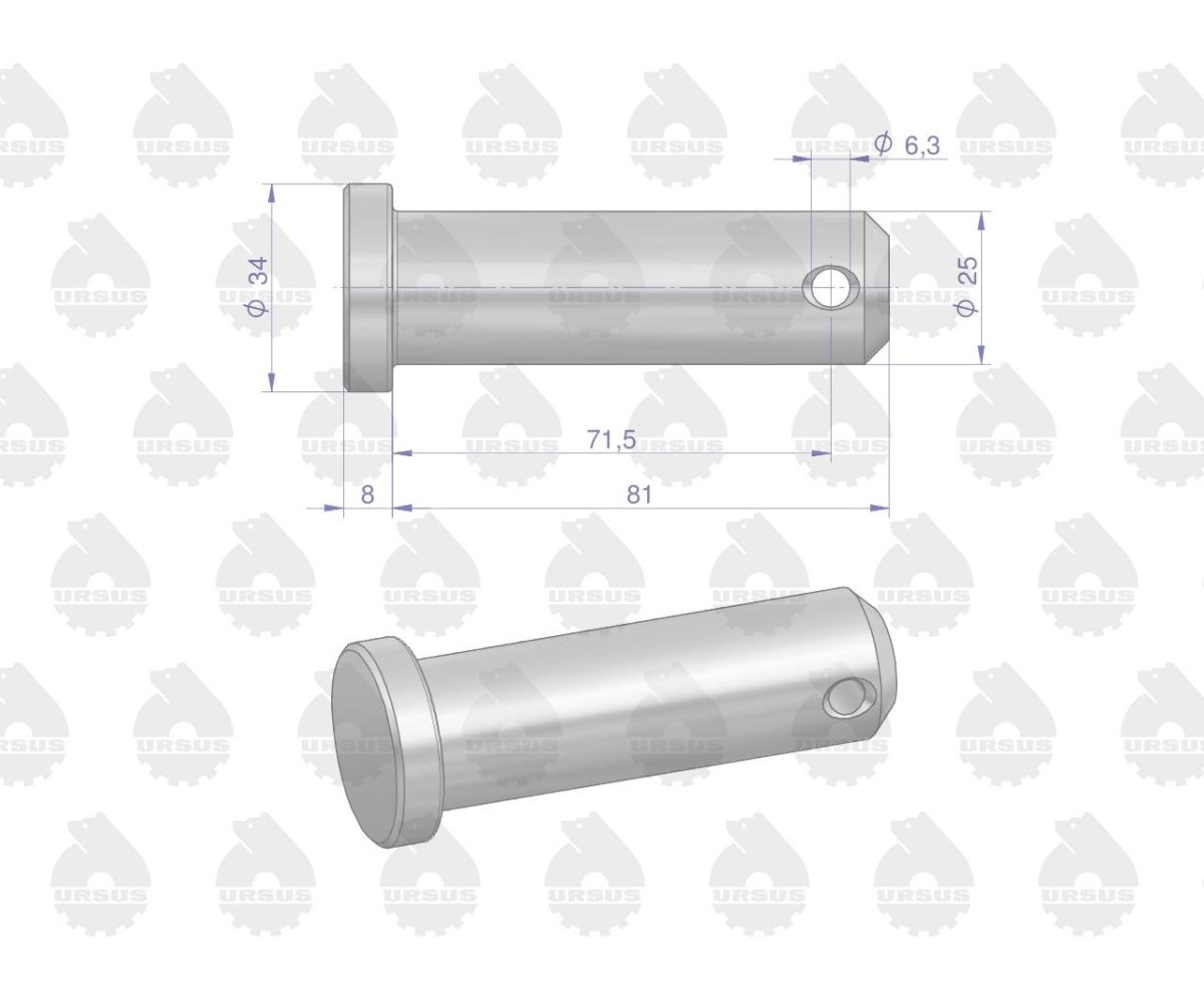 Sworzeń przegubu dźwigni dolnej 80450096 88450083 C-385 ORYGINAŁ URSUS