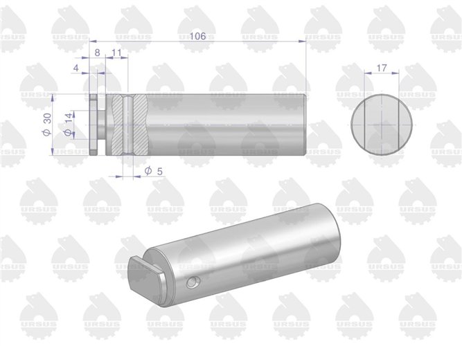 Sworzeń wspornika zaczepu dolnego C-385 ORYGINAŁ URSUS