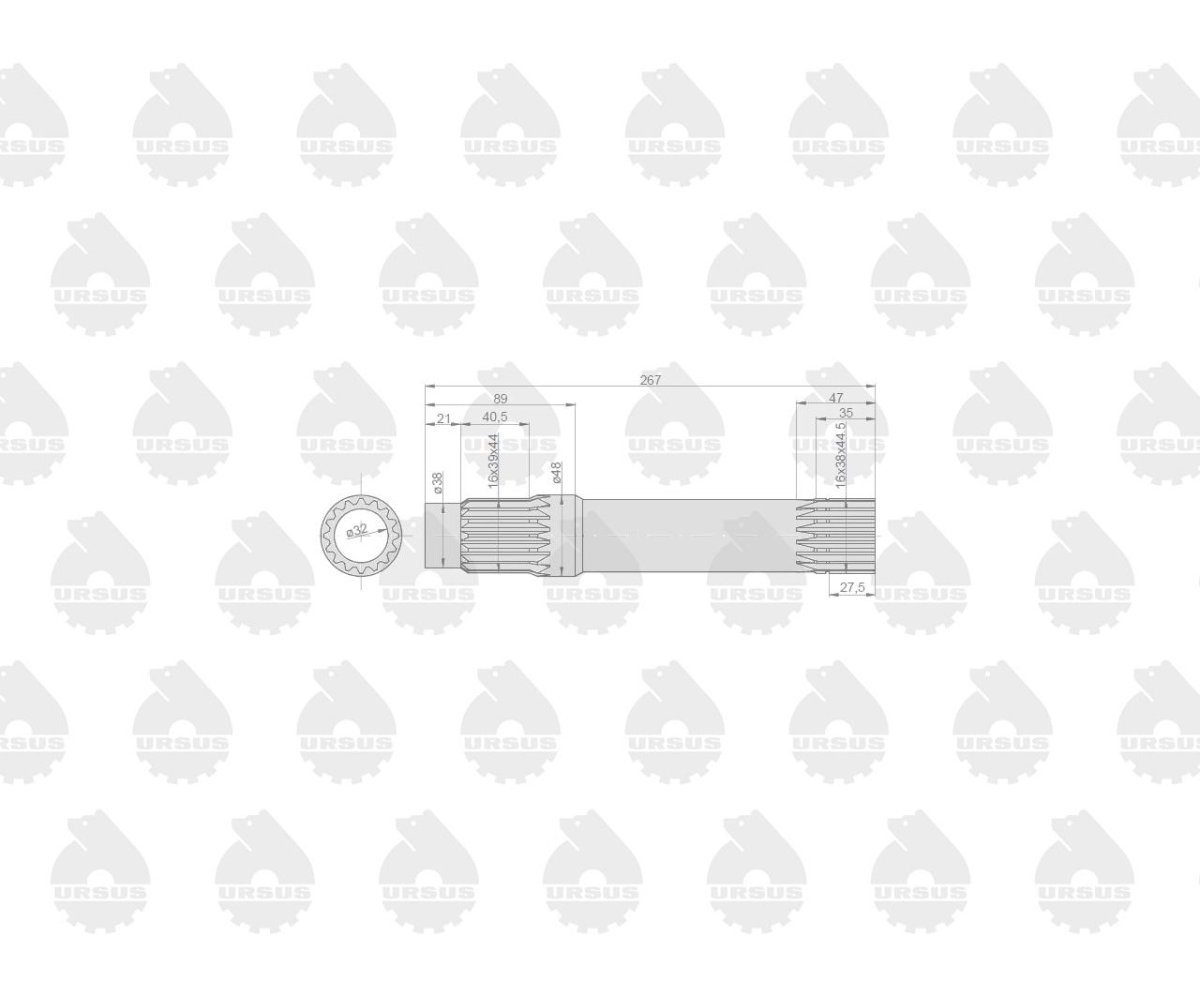 Wałek napędowy sprzęgła Z-16 C-385 ORYGINAŁ URSUS