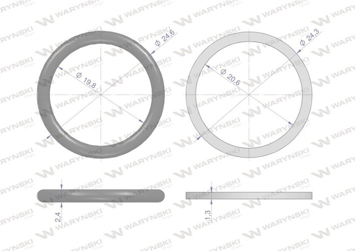 Zestaw uszczelnień do szybkozłączy hydraulicznych 1/2" ISO 7241-A (seria EURO) Waryński ( sprzedawane po 5 )